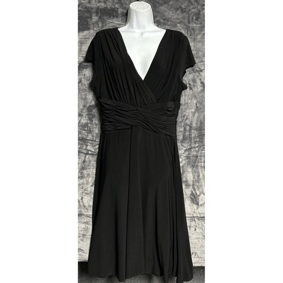 Chadwick's Women's 14 Black Midi Dress Body Shaper Slip Empire Waist Zipper - Picture 11 of 16